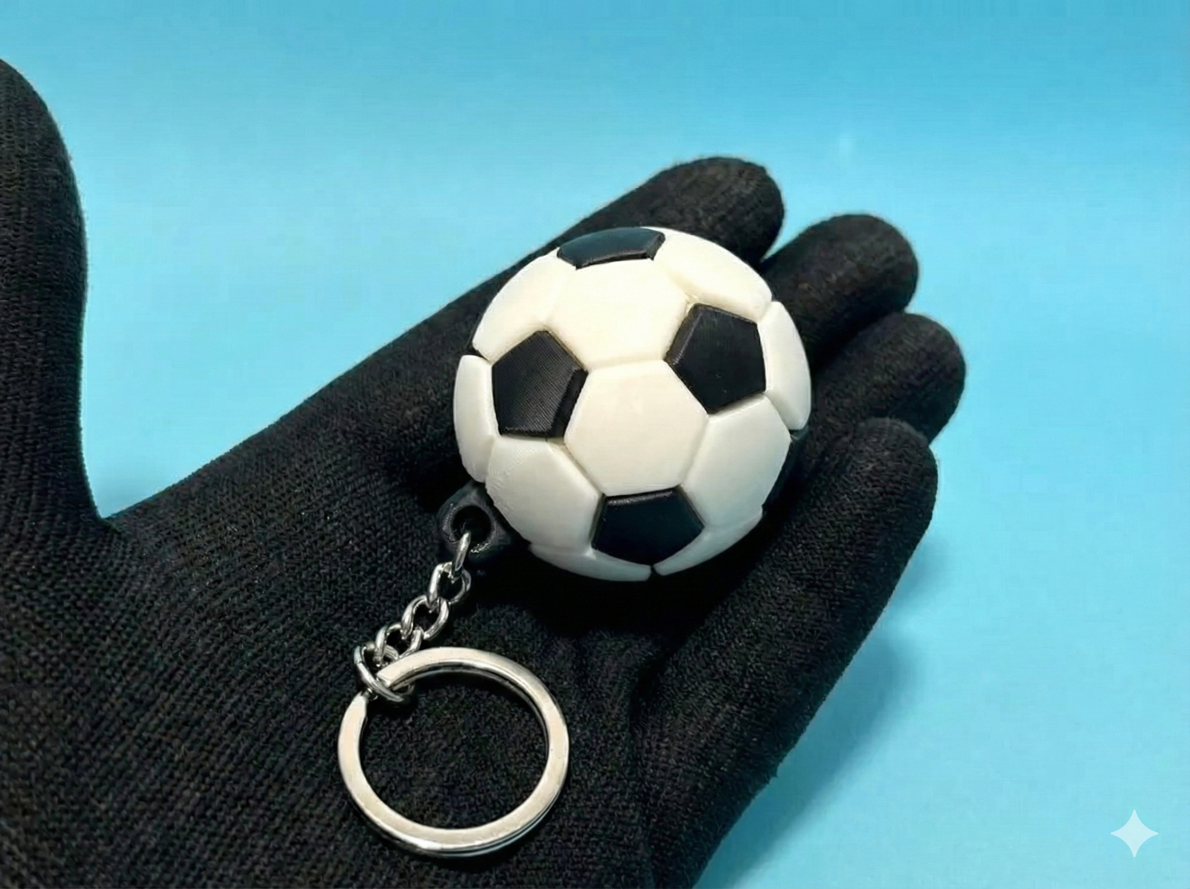 ميدالية مفاتيح كرة قدم – تصميم ثلاثي الأبعاد